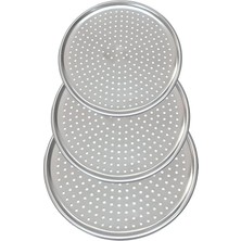 Lidyahan Store Home Paslanmaz Çelik Pizza Tepsisi,delikli Lahmacun ve Pizza Tavası,fırın Tepisisi (32 Cm)
