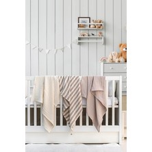 Lidyahan Store Örtü &amp; Battaniye 3'lü SET%100 Pamuk Oeko-Teks Sertifikalı 80X70 cm (Bej-Ekru)