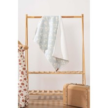 Lidyahan Store Fluffy Bebek Battaniyesi 70X100 cm Yeşil Papatya Desen