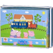 Lidyahan Store Simba, 109265708, Peppa Pig Blok Puzzle, Resimli Küpler, 12 Yapı Bloğu ile 6 Motif, 6 Şablon, 13 Adet, 16X12CM
