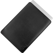 Lidyahan Store Caja Minimalist 13 Inç Laptop Kılıfı, Vegan Deri, Su Itici Özellikli, Bilgisayar Notebook Laptop Çantası (Siyah, 13 Inç)