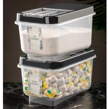 Lidyahan Store 7,5 Lt Kayar Kapaklı Saklama Kabı -Tablet Deterjan Saklama Kutusu Antrasit - Etiket Hediyeli