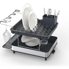 Lidyahan Store Joseph Excel Paslanmaz Çelik 2 Katlı Bulaşıklık, Gri