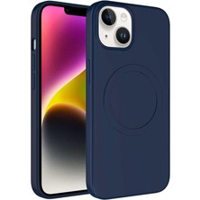 Lidyahan Store 13/14 ile Uyumlu Kılıf - Magsafe ile Uyumlu Wireless Şarj Özellikli, Lacivert Silikon Kapak - Zore Plas - Darbeye Dayanıklı, Yumuşak Koruma