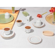 Lidyahan Store Rose Boya Yaldız 6 Kişilik Kahve Takımı 85CC