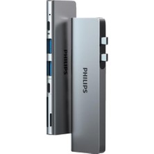 Lidyahan Store Pro Air USB Adaptör Hub, 7 In 1 4K HDMI 2x USB 3.0 Thunderbolt 3 Pd Hızlı Şarj Tamamı Metal Kasa 5gbps Veri Aktarımı (Philips SWR1604C/93)
