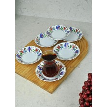 Lidyahan Store Porselen Çay Tabağı Lale Motifli Osmanlı Deseni