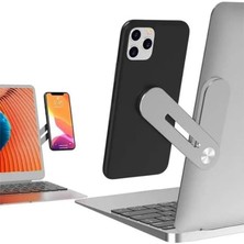 Lidyahan Store Ability Metal Ayarlanabilir Laptop ve Monitör Yanı Manyetik Telefon Tutucu Mıknatıslı Stand 3m Yapışkanlı ve Telefon Için Mıknatıs Lyt-01