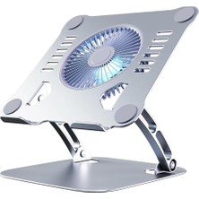 Lidyahan Store Bilgisayar Standı, Ayarlanabilir Yükseklik, Soğutucu Fanlı, Alüminyum, Gümüş