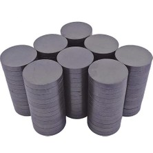 Lidyahan Store 100 Adet Ferrit Mıknatıs Kömür Mıknatıs Y30 Güçlü D15X3 mm