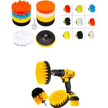 Lidyahan Store Profesyonel 14 Parça Pasta Cila Polisaj Süngeri Seti Matkapa Uyumlu Fırça Seti Parlatma