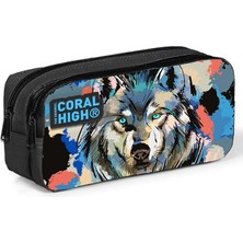 Lidyahan Store High Iki Bölmeli Erkek Çocuk Siyah Kurt Kalem Çantası Kalemlik