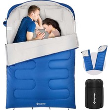 Lidyahan Store Yetişkinler Için Çift Kişilik Uyku Tulumu, Xl Büyük ve Uzun Uyku Tulumu Kamp Sırt Çantası Için 2 Yastık, Su Geçirmez, 2 Kişilik Queen Boy, Hafif Sıcak ve Soğuk Kamp Ekipmanları