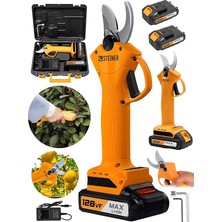 Lidyahan Store Alman 128 Vf 10AH Profesyonel Çift Akülü Bağ Makası Dal Budama Kesme Makası Makinesi Çantalı Turuncu