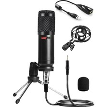 Lidyahan Store BM800 Condenser Stüdyo Mikrofon (Mini Tripod + 7.1 Ses Kartı)