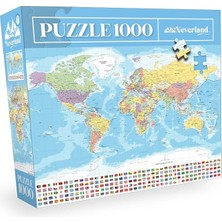Lidyahan Store 1000 Parça Puzzle - World Map-I (Dünya Haritası-I)