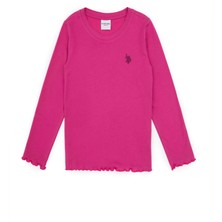 U.S. Polo Assn. Kız Çocuk Pembe Bisiklet Yaka Basic Sweatshirt 50317908-VR041