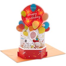 Lidyahan Store Paper Wonder Peanuts Pop Up Müzikli Doğum Günü Kartı (Snoopy, Doğum Günü Balonları)