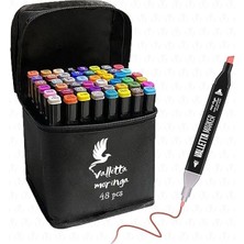 Lidyahan Store Moringa 48'li Çift Taraflı Art Marker Keçeli Kalem Seti Çantalı