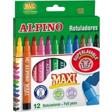 Lidyahan Store Alpino Maxi Keçeli Kalem Jumbo Keçe Uçlu Kalem 12 Renk 12'li