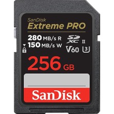 Lidyahan Store 256GB Extreme Pro Sdxc Uhs-Iı Hafıza Kartı - C10, U3, V60, 6k, 4K Uhd, Sd Kart - SDSDXEP-256G-GN4IN