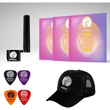 Lidyahan Store Venüs Seri Normal Tansiyon Klasik Gitar Teli 3'lü Set + Şapka,tel Sihirbazı,pena Hediyeli Vcg Nt 3p Ssc