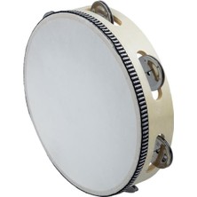 Lidyahan Store ORF-TF-6A Örf Aletleri Ahşap Zilli Tef Gerçek Deri Vurmalı Çalgı 6 Inç (1 Adet)