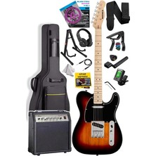 Lidyahan Store TLX-50SB-30AMP Tele Kasa Maple Klavye 2 Single-Coil 30W Amfili Elektro Gitar