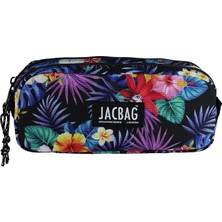 Lidyahan Store Dual Pouch-Iki Bölmeli Kalemkutu (Mor Yapraklı)