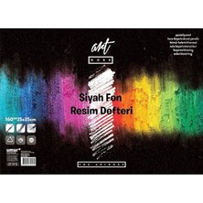 Lidyahan Store Clara Renkli Resim Defteri Siyah Fon 160 gr 25 x 35 16 Yaprak