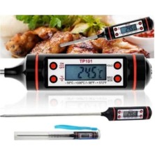 Lidyahan Store Dijital LCD Gıda Yemek Termometresi Batırmalı Mutfak Termometresi Sıcaklık Ölçer-Siyah