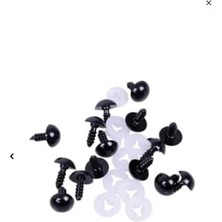 Lidyahan Store mm Vidalı Güvenlik Göz – 5 Çift (10 Adet) Siyah Plastik Oyuncak Göz Seti – Amigurumi, El Yapımı Oyuncak ve Peluş Için