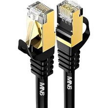 Lidyahan Store M109F Cat7 Kablo 3 METRE/10GBPS-50 Mikron Altın Kaplama/stp/cat7 Ethernet Kablosu (M109 Cat7, Sıyah, 3 Metre)