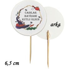 TM Tasarım Mağazası 20 Adet Dekoratif Hallowen Cadılar Bayramı Baskılı Pasta Kürdanı 6,5 cm -11