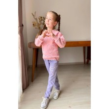 Koçak Kids Kalp Desenli Pembe Renk 3 Iplik Kız Çocuk Takım