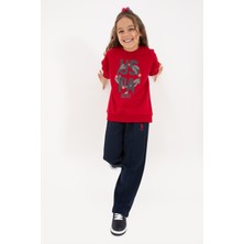 U.S. Polo Assn. Kız Çocuk Kırmızı Yılbaşı Temalı Eşofman Takımı 50318963-VR030