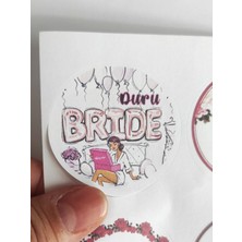 TM Tasarım Mağazası 24 Adet 4 cm Kişiye Özel Bekarlığa Veda Baskılı Mat Etiket Sticker 1