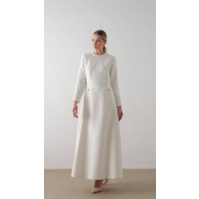 Miha Bebe Yakalı Chanel Elbise Ekru