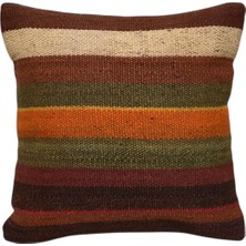 Zehra Abla Halı Yeni El Dokuma Dekoratif Kilim Kırlent Yastık Kılıfı 6418