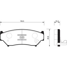 Sangsın SP1584 Ön Fren Balata Suzukı Vıtara 1.6l G16B 5 Kapı 16V 92-01 / Grand Vıtara 1.6l G16B SQ416 3 Kapı 98-05 / Grand Vıtara 1.6l M16A JB416 3 Kapı 06-> 5520056831-5520084A00-5520056870,