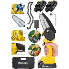 Lidyahan Store Alman 88 V 5 Ah Akülü Dal Kesme Budama Testere Bıçkı Makinesi Çift Akülü Çantalı 10 cm Pala Zincir - ST0518R215400347