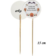 TM Tasarım Mağazası 15 cm Uzun Kürdan - 20 Adet Dekoratif Hallowen Cadılar Bayramı Baskılı Kürdan-9