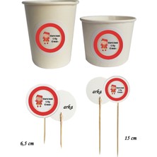 TM Tasarım Mağazası 40 Parça Kişiye Özel 6 Ay Kınası Kürdan Seti - Bardak Kase Kısa ve Uzun Kürdan