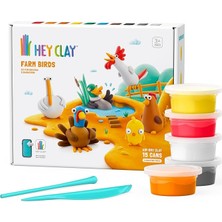 Lidyahan Store Clay Çiftlik Kuşları Seti - Çocuklar Için Hava ile Kuruyan Kil - 15 Kutu Kil Seti ve Şekillendirme Aletleri ile Eğlenceli ve Etkileşimli Talimatlar Uygulaması