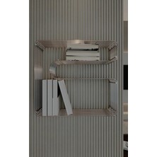 Boz Concept Home Paslanmaz Metal Duvar Rafı Kitaplık Banyo Düzenleyici Kıvrımlı Tel Kitaplık ve Mutfak Rafı