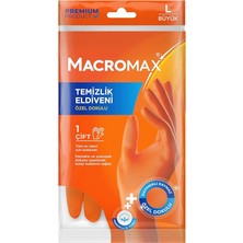 Lidyahan Store Büyük Boy Large Beden Temizlik Eldiveni Pamuklu Iç Yüzeyli, Kaydırmaz Desenli