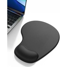 Lidyahan Store Bilek Destekli Ergonomik Kaymaz Taban Mouse Pad, Masa Pedi Siyah