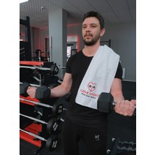 Nakışlı Sporcu Havlusu Pamuklu, Anti Bakteriyel, Ter Emici Fitness Plates Boks Tenis Spor Havlusu