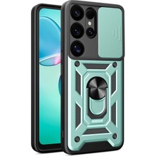 HANPORIUM Samsung Galaxy S26 Ultra Uyumlu Tank Kılıf Yüzüklü Standlı Extra Darbe Koruma Zırhlı Outdoor Kapak - Yeşil