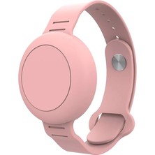 Lidyahan Store Tagsafe Çocuk Bileklik Silikon Airtag Uyumlu Kılıf Saat Hafif Su Geçirmez (Pembe)